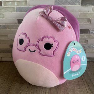 Squishmallow 8" Maelle Turtle Soft Pink Seashell Glasses Sparkle Bow Plush